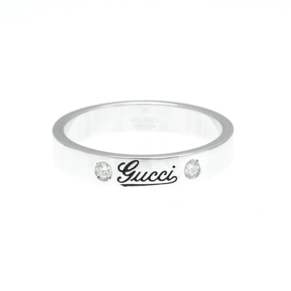 GUCCI 18k White Gold Diamond Ring - Picture 1 of 9
